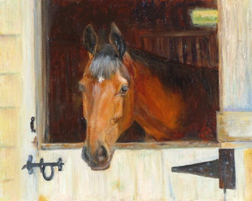 Horse In Barn